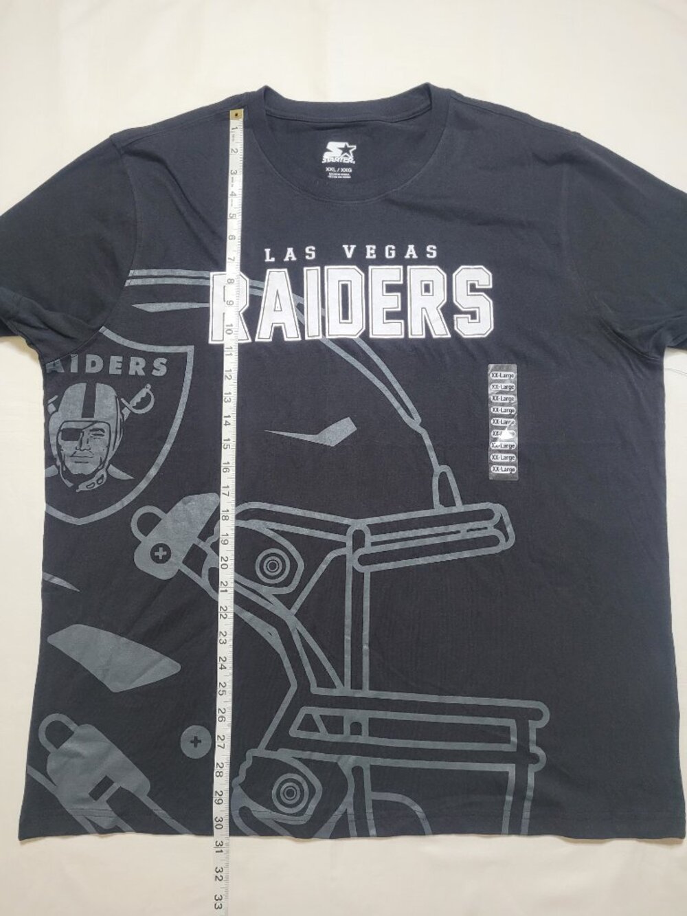 Starter Las Vegas Raiders NFL Mens Graphic T Shirt Black NWT XXL Football - Picture 10 of 13